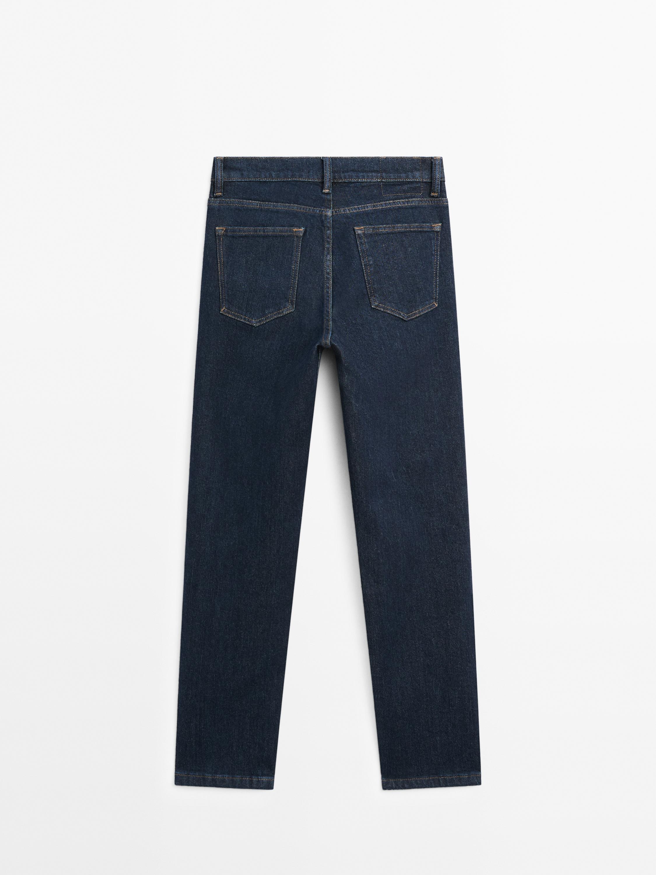 Mid-rise cropped slim fit jeans