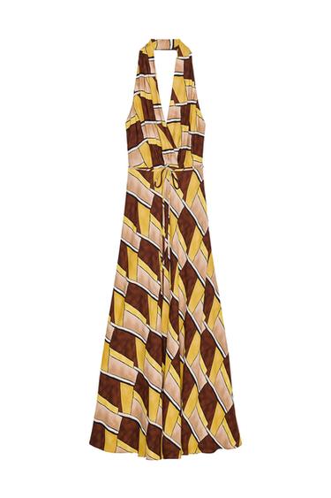 NECKHOLDER-KLEID MIT PRINT ZW COLLECTION - Gelb von Zara - Bild 0