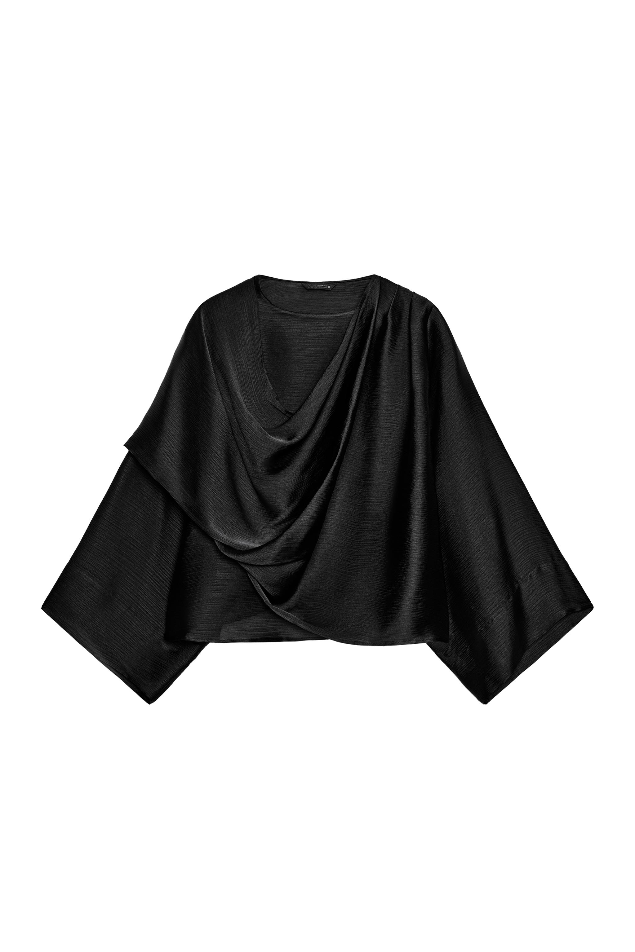 ASYMMETRIC DRAPED TOP - Black | ZARA South Africa