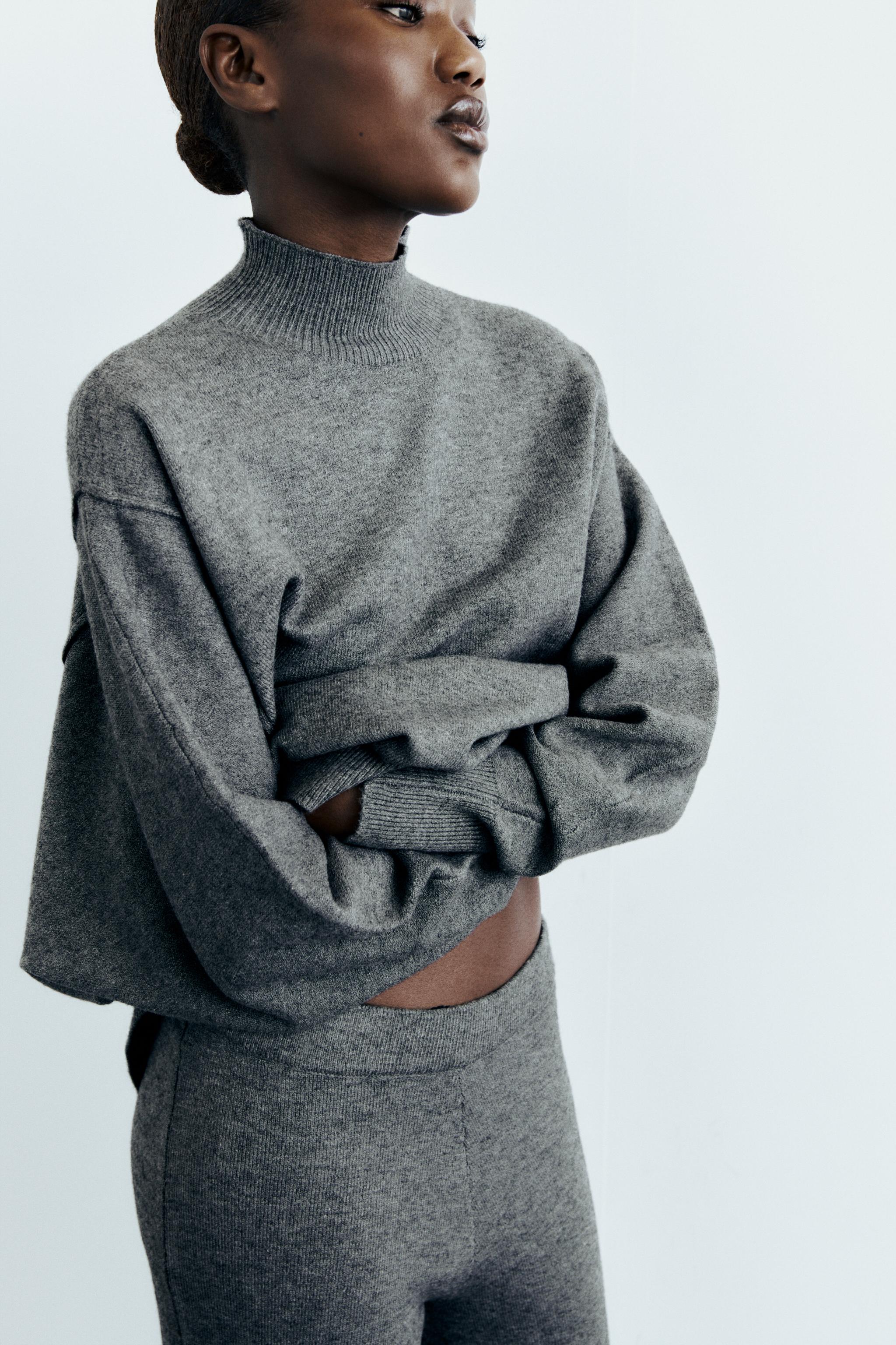 Zara knit 2024 grey sweater