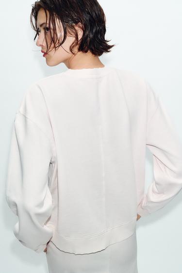 SWEAT EFFET DÉLAVÉ - Rose pastel de Zara - Image 2