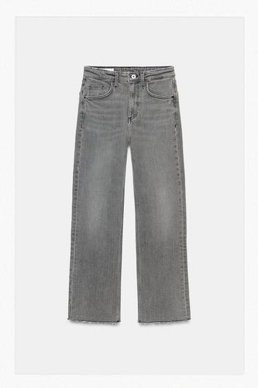 TRF CROPPED FLARE HIGH-WAIST JEANS - Light grey by Zara