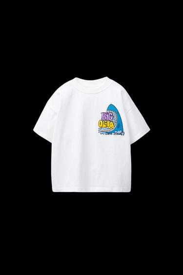 Zara SHARK PRINT T-SHIRT - Oyster-white - Image 0