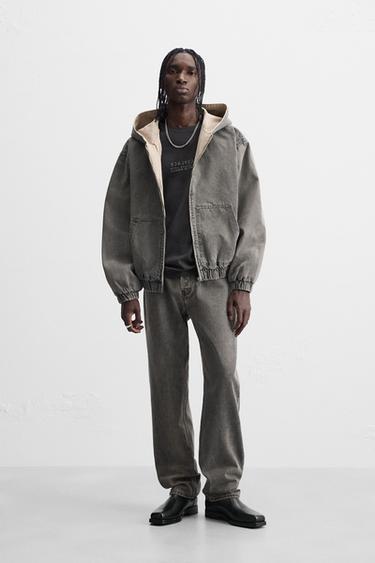 STRAIGHT-LEG JEANS - Anthracite grey by Zara
