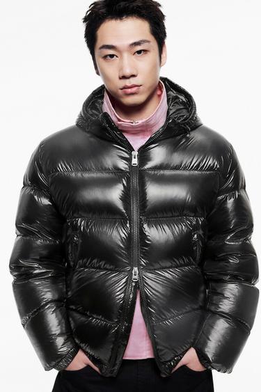 Zara 80% 羽絨 - 20% 羽毛撥水外套 - 黑色