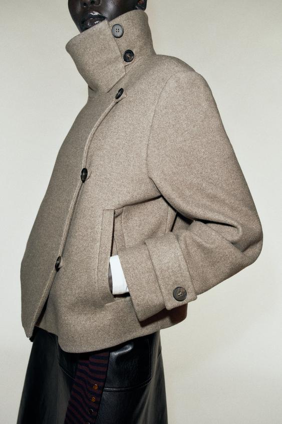 SOFT DOUBLE-BREASTED JACKET - camel by Zara - Image 4