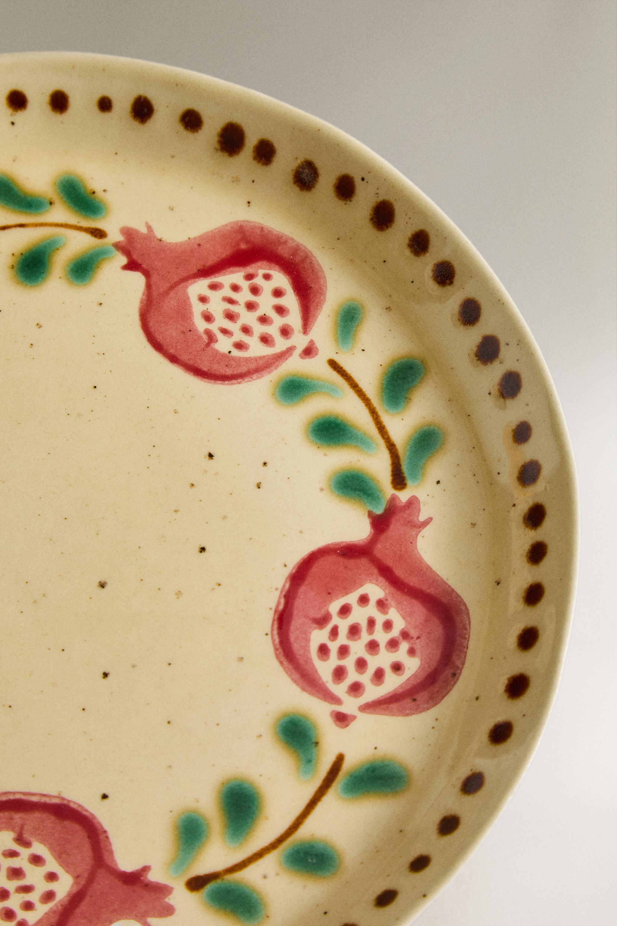 POMEGRANATE TERRACOTTA DESSERT PLATE