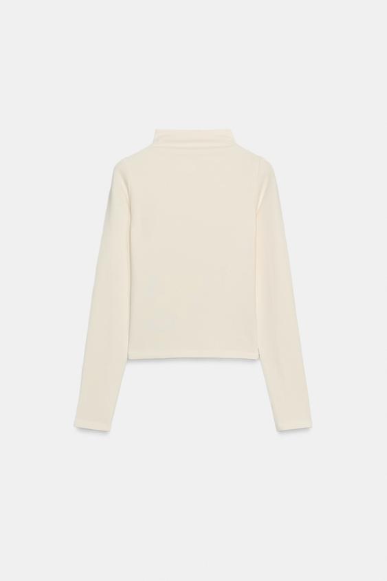 PLAYERA CUELLO PERKINS - Blanco roto de Zara - Imagen 0