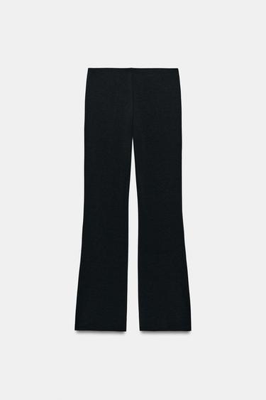 INTERLOCK FLARE TROUSERS - Black by Zara