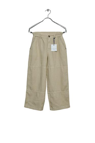 STORIESZ - PANTALÓN 100% LINO - tostado de Zara