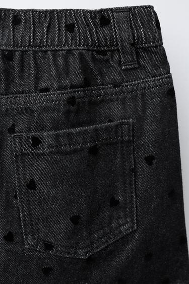 FALDILLA DENIM CORS FLOCK - Negre de Zara