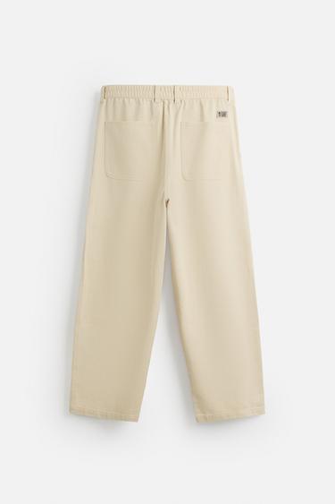 PANTALON RELAXED FIT STRUCTURE - Écru de Zara - Image 7