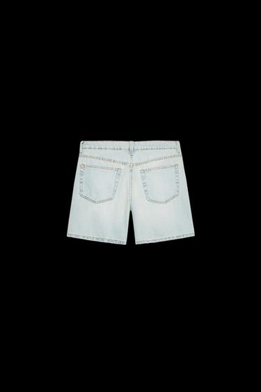 TRF MID-WAIST DENIM BERMUDA SHORTS - Light blue by Zara