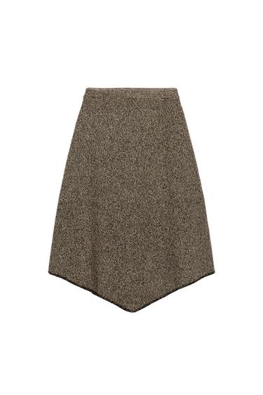 ASYMMETRIC KNIT SKIRT - Brown / Taupe by Zara