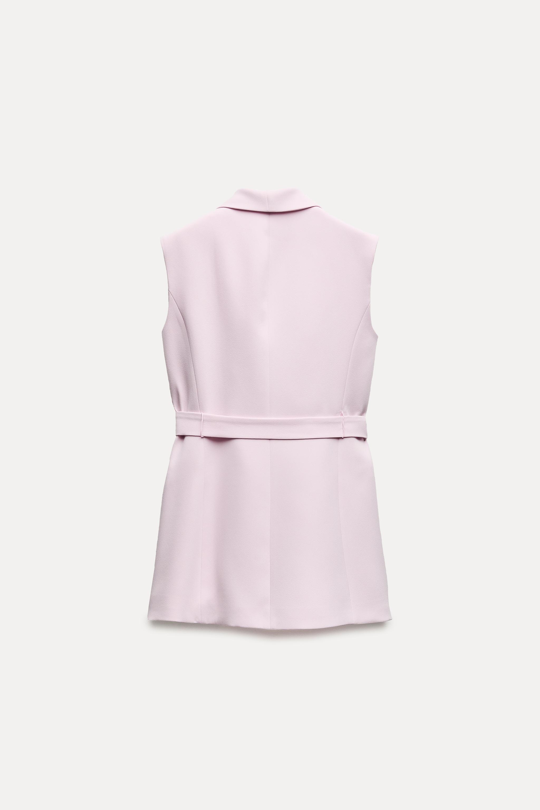 ZW COLLECTION WAISTCOAT WITH TIE BELT - Pink | ZARA United Kingdom