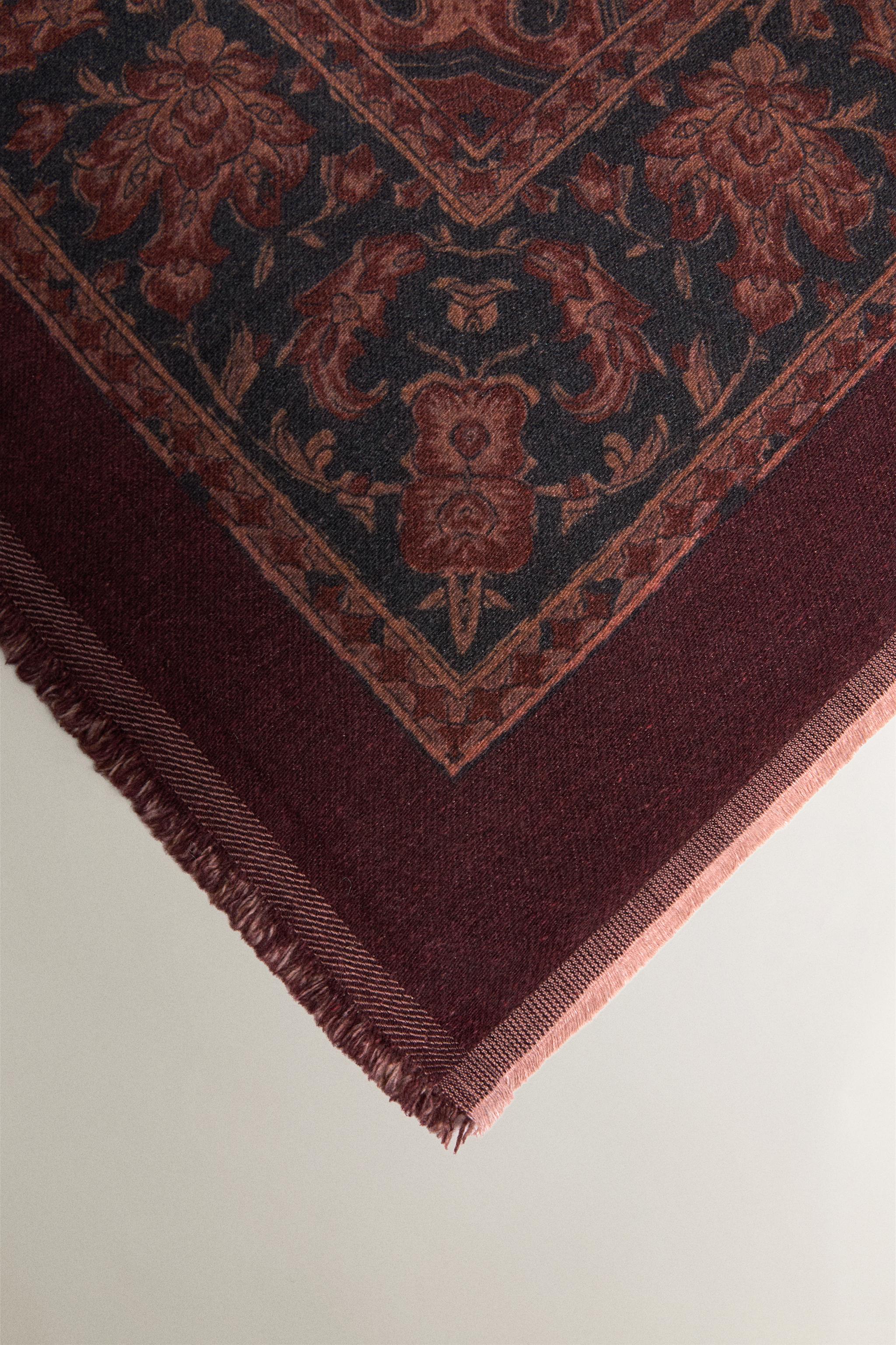 PAISLEY JACQUARD BLANKET — Brick