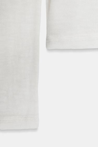 T-SHIRT EN LAINE 100 % - Écru de Zara - Image 6