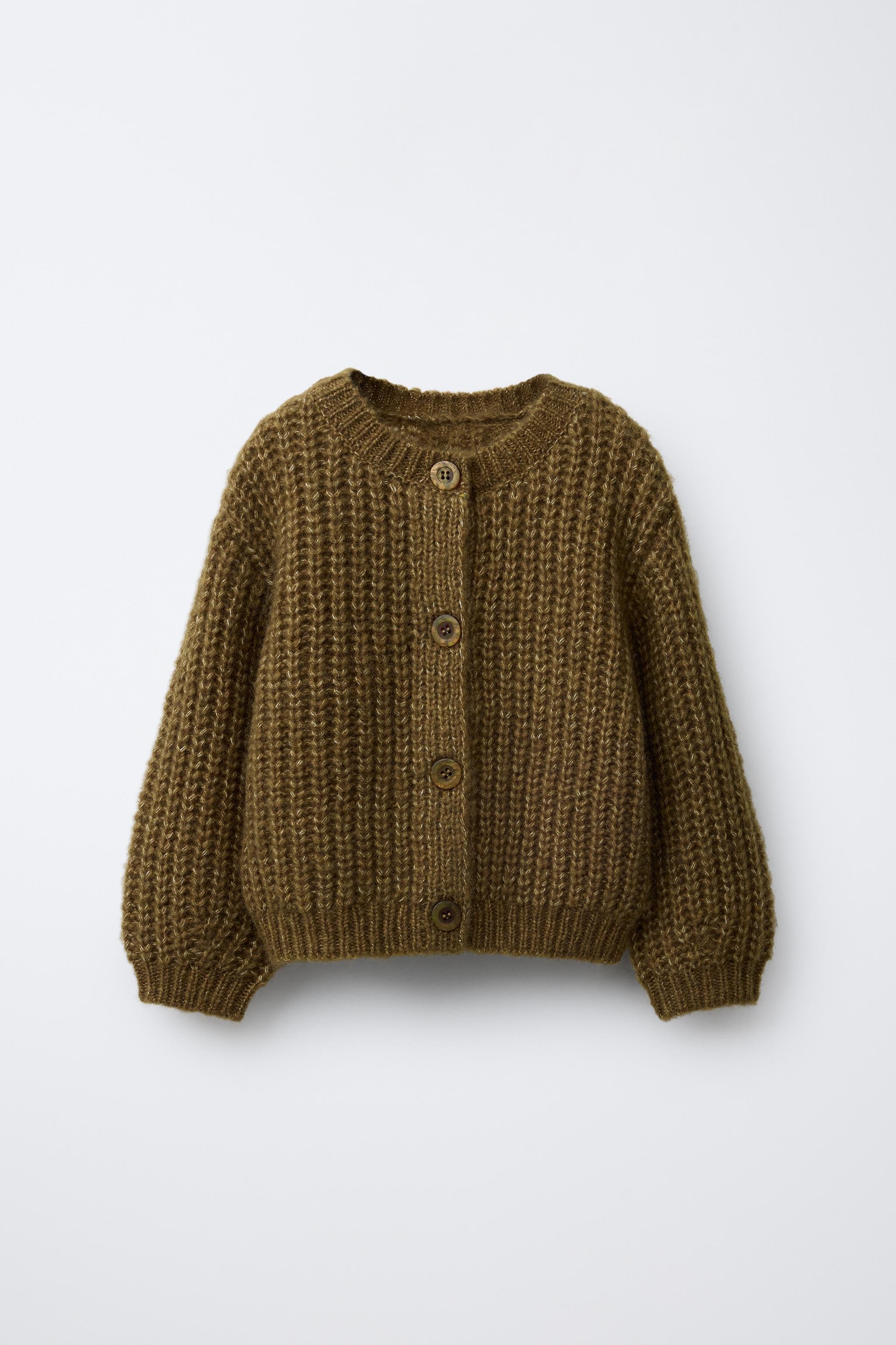 LOCAL厚手ニットカーディガン ウール混厚手ニットカーディガン - ダークオリーブ | ZARA Japan