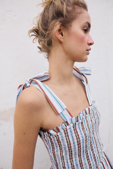 STRIPED SMOCKED TOP - striped by Zara - Image 3