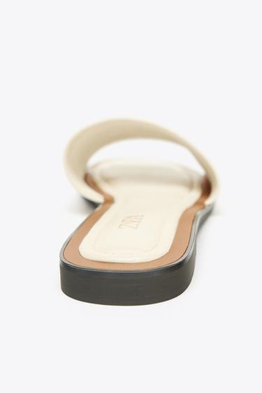 SOFT LEATHER SLIDES - White by Zara - Image 4