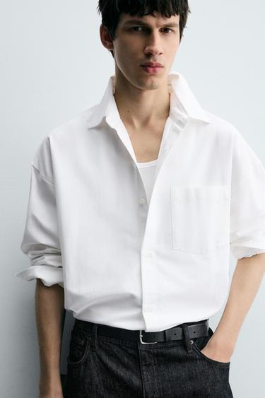 OVERSIZE FIT OXFORD SHIRT - White by Zara - Image 4
