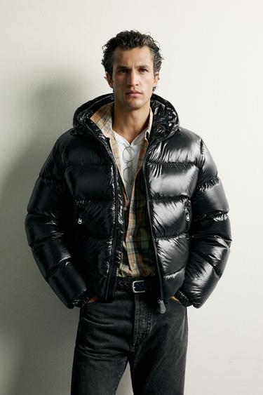 80% DOWN - 20% FEATHER WATER-REPELLENT JACKET - Black by Zara