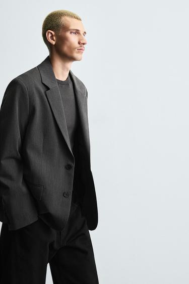 BLAZER OVERSIZE RAYURES - Gris de Zara - Image 4