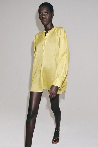 חולצה נשפכת מליוסל ורמי ZW COLLECTION - צהוב של Zara