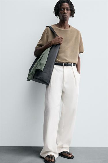 STRUCTURED KNIT T-SHIRT - Brown by Zara - Image 4