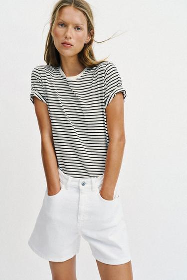 Z1975 MOM FIT SHORTS - White by Zara