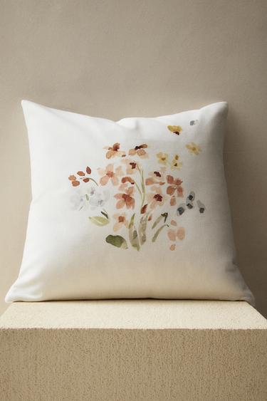 HOUSSE DE COUSSIN FLORALE - Blanc cassé de Zara - Image 5