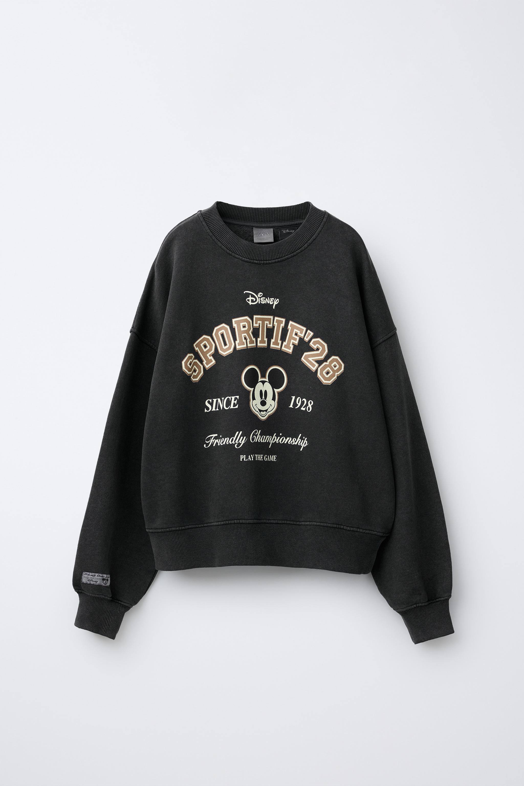 ユーズド加工 ミッキーマウス©ディズニー スウェットシャツ - カーボン