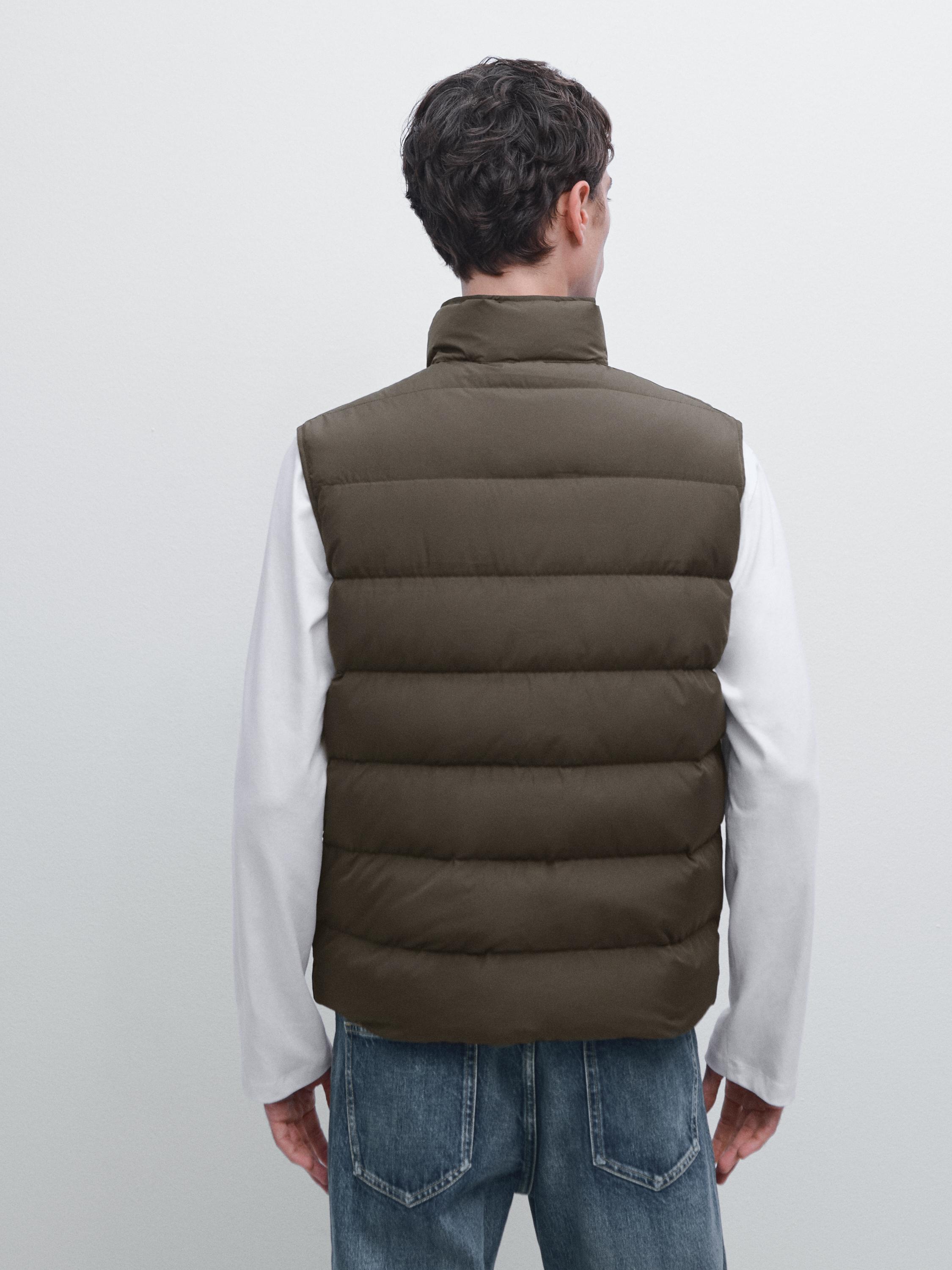 Doudoune sans manches déperlante en duvet mélangé