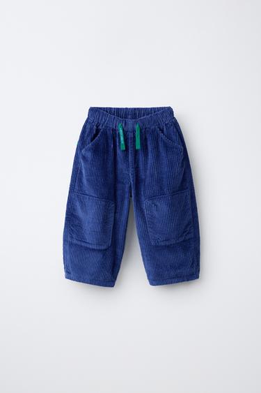 Zara MICKEY MOUSE © DISNEY CORDUROY BALLOON PANTS - Bluish