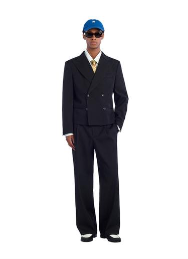 STRAIGHT-LEG 100% WOOL SUIT TROUSERS - Black by Zara - Image 0