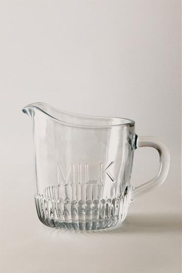 GLASS MILK JUG WITH STRIPED BASE - Transparent by Zara