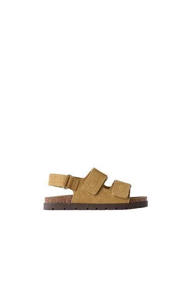 Zara LEATHER SANDALS - Brown - Image 0