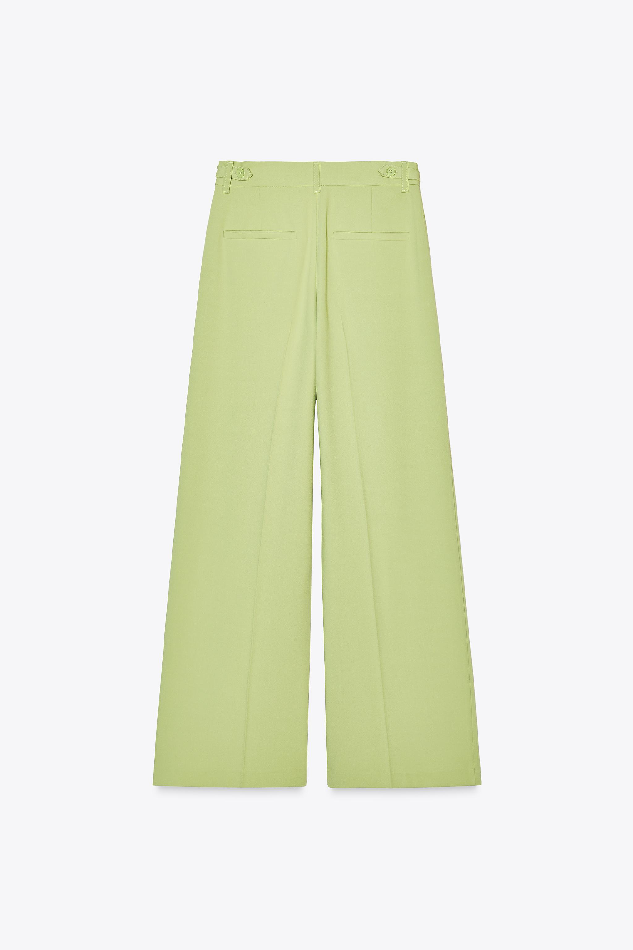 スペイン発送 ZARA ループ付きスーツパンツ セットアップも！ ベルトループ付きスーツパンツ - アップルグリーン | ZARA Japan