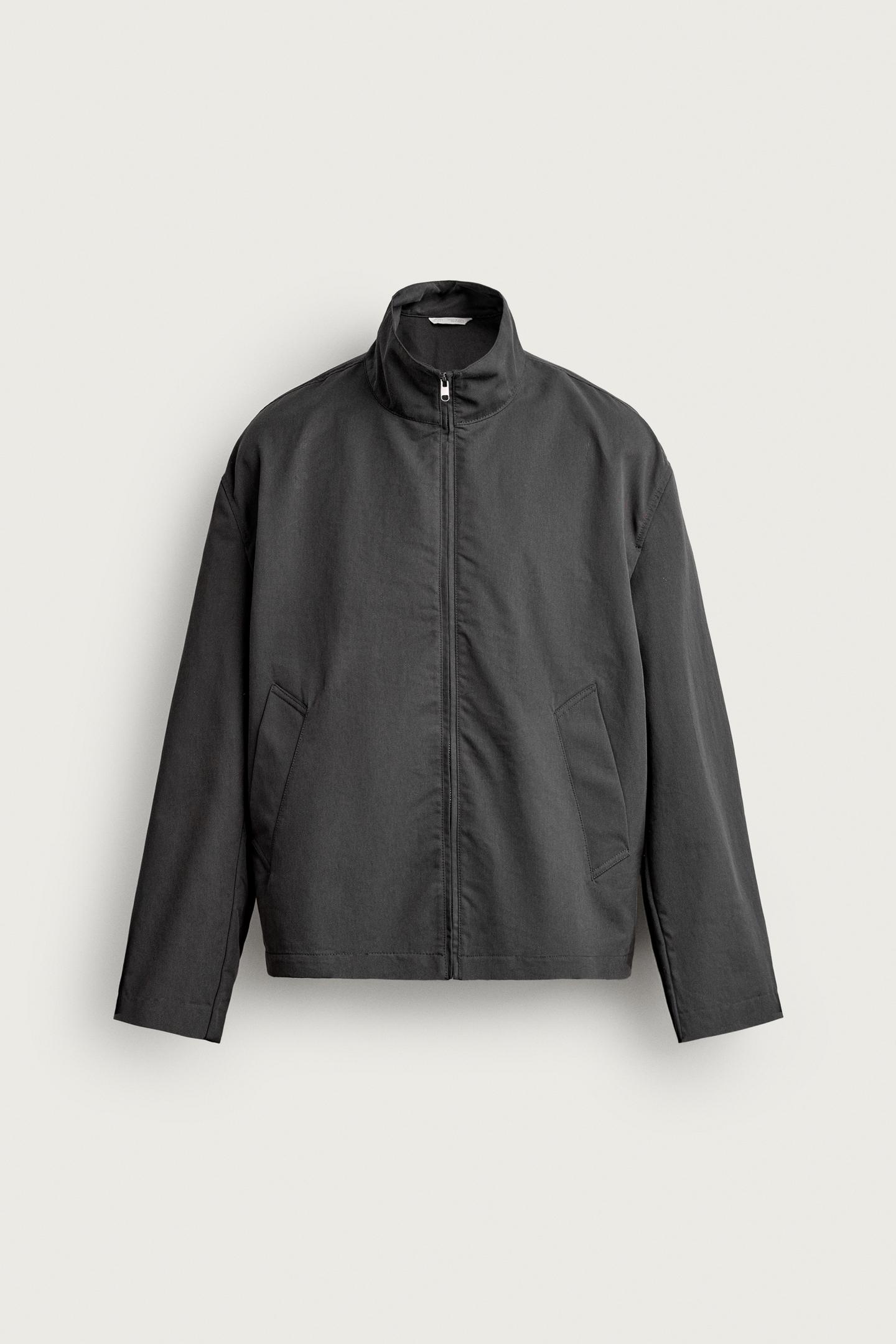 Мужская куртка Zara Water-Repellent Technical, цвет: Антрацитовый серый — фото 7
