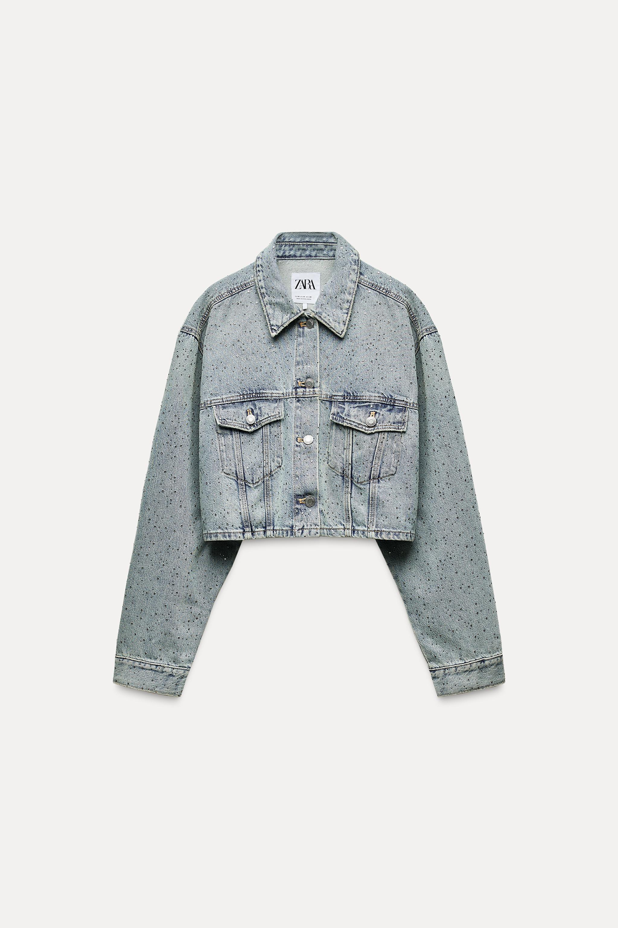 VESTE COURTE EN JEAN TRF BIJOUX Bleu clair ZARA France