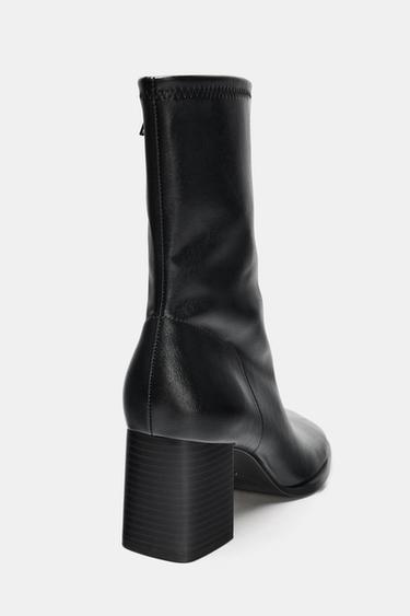 BOTTINES À TALONS ÉPAIS - Noir de Zara - Image 3