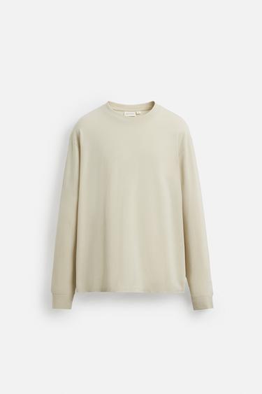 LONG SLEEVE T-SHIRT - Beige by Zara