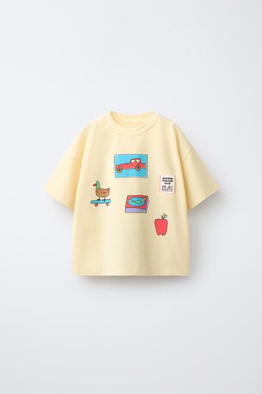 ФУТБОЛКА С ПРИНТОМ — МЯГКИЙ ЖЕЛТЫЙ от Zara