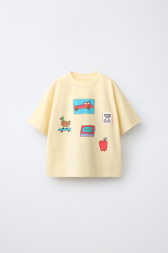ELEMENT PRINT T-SHIRT - Mid-yellow by Zara - Image 0