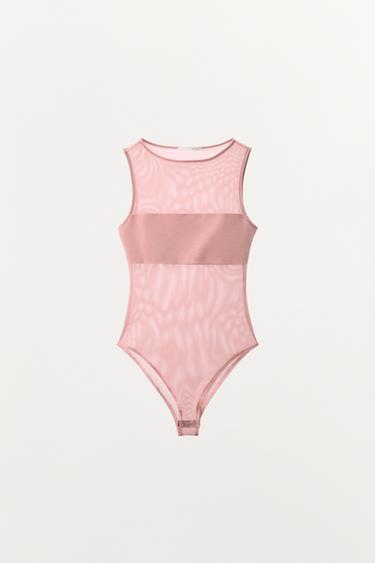 BODY COMBINADO TUL - Rosa pastel de Zara