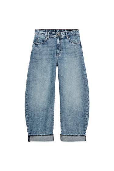 ZW COLLECTION CUFFED BALLOON JEANS - Mid-blue by Zara