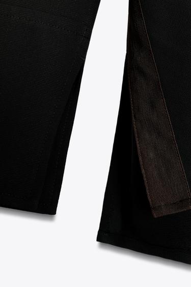 Zara SIDE STRIPE BLOUSE ZW COLLECTION - Black