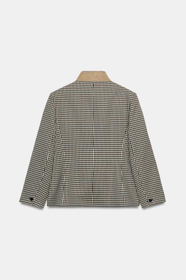 ZW COLLECTION CONTRAST COLLAR CHECK BLAZER - Brown by Zara - Image 6