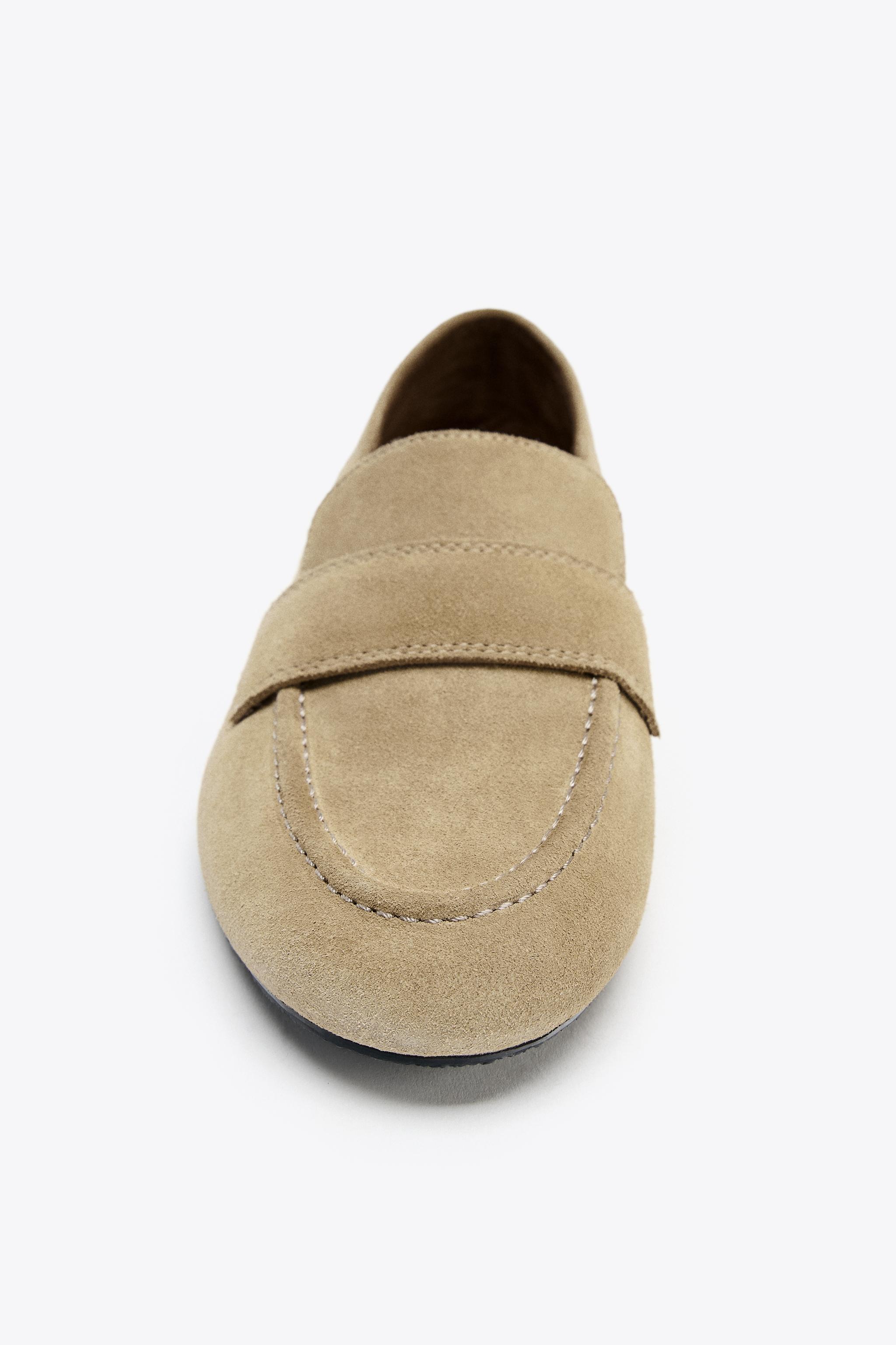 SPLIT SUEDE LOAFERS Sand Brown ZARA South Africa