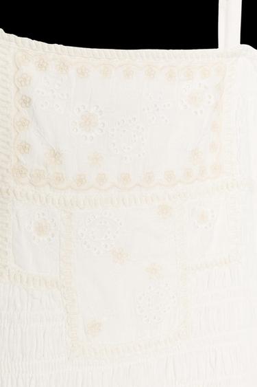 VESTIDO MIDI FLORES BORDADAS - Blanco roto de Zara